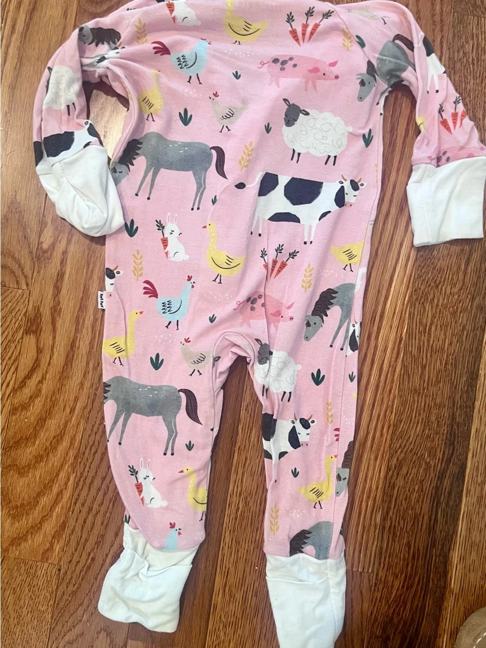 Little Sleepy Zippy Newborn Pink Farm Animals